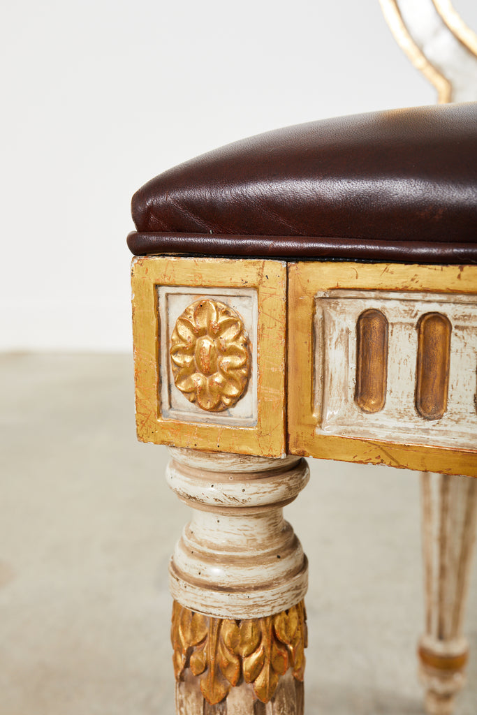 Pair of Italian Neoclassical Style Backless Hall Chairs