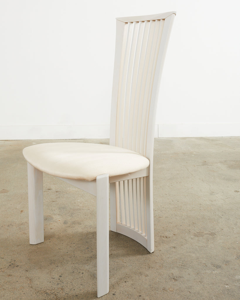 Set of Four Pietro Costantini Post Modern Oyster Lacquered Dining Chairs