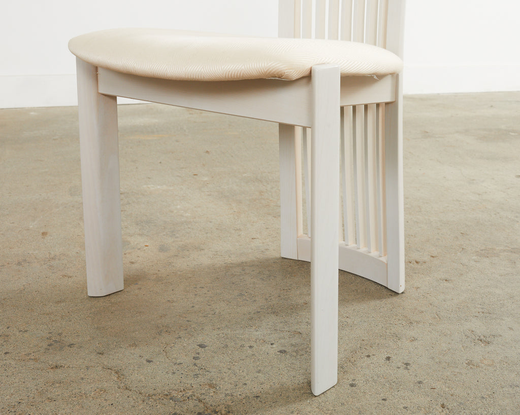 Set of Four Pietro Costantini Post Modern Oyster Lacquered Dining Chairs