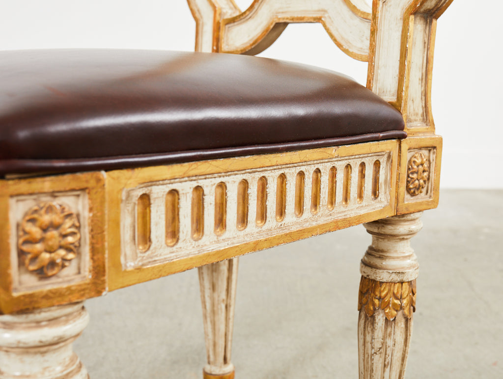 Pair of Italian Neoclassical Style Backless Hall Chairs