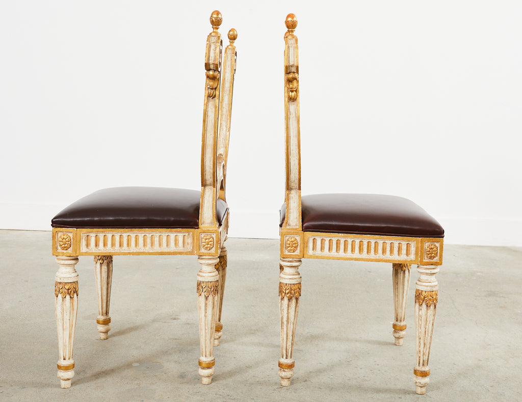 Pair of Italian Neoclassical Style Backless Hall Chairs