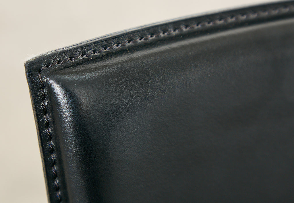 Set of Six Italian Arper Modern Leather Chrome Dining Chairs