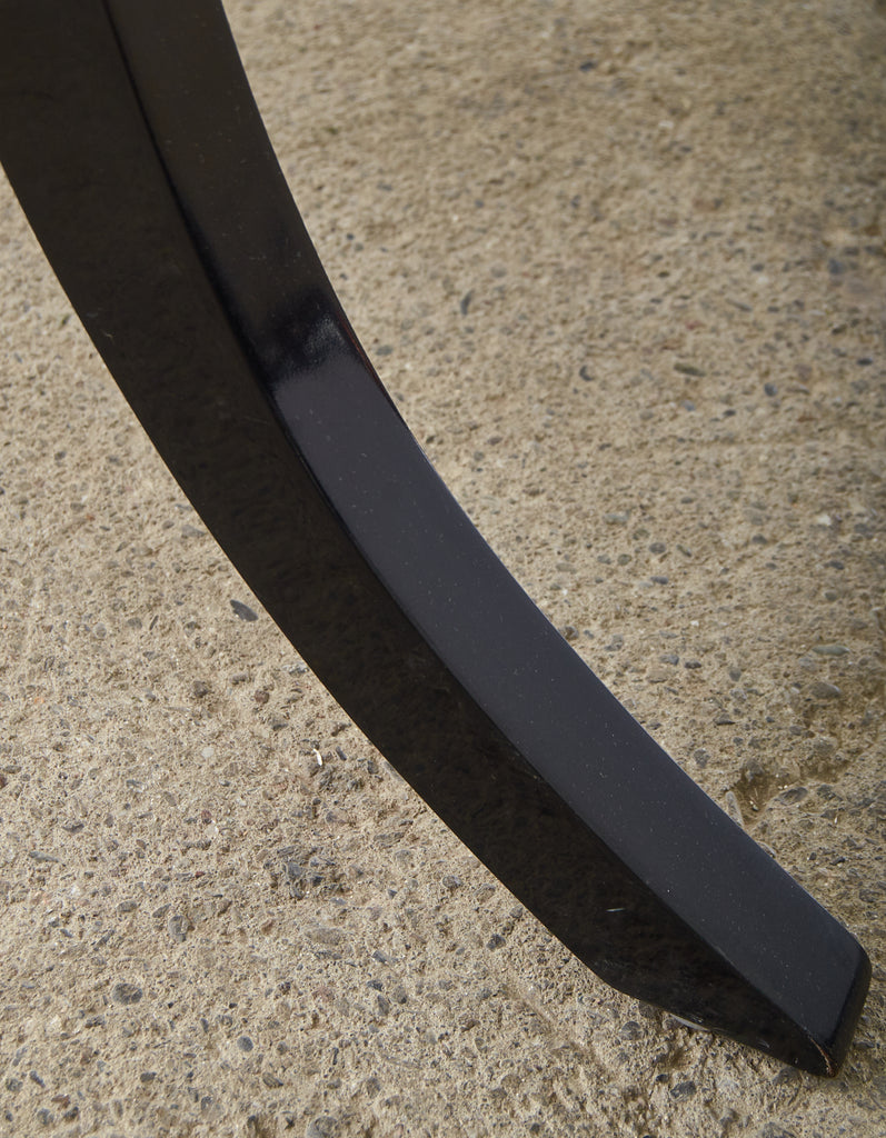 Pair of Ebonized Leather Rope Klismos Chairs After Robsjohn-Gibbings