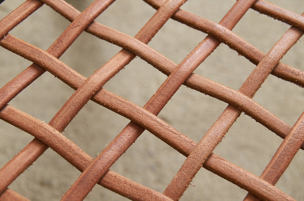 Pair of Ebonized Leather Rope Klismos Chairs After Robsjohn-Gibbings