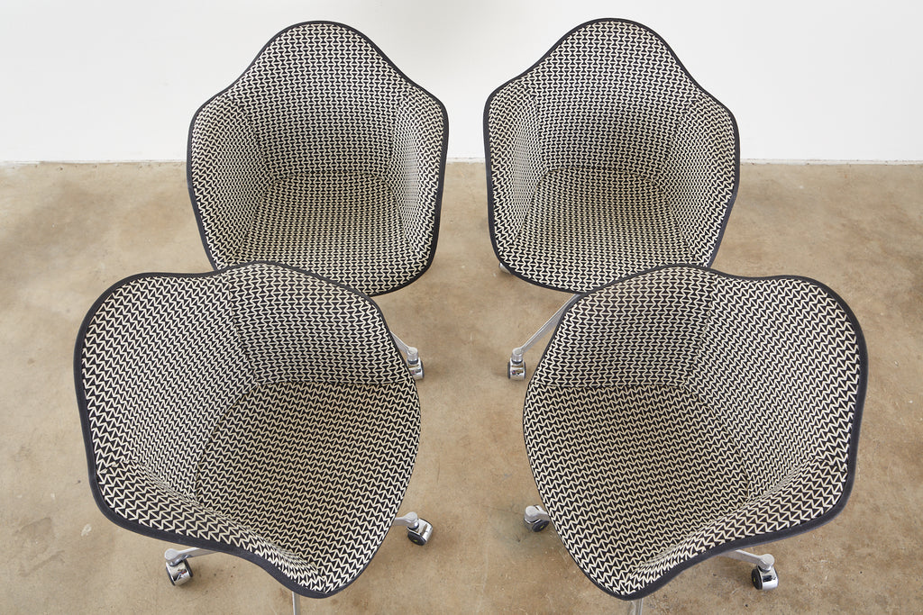 Set of Four Eames for Herman Miller Swivel Shell Chairs