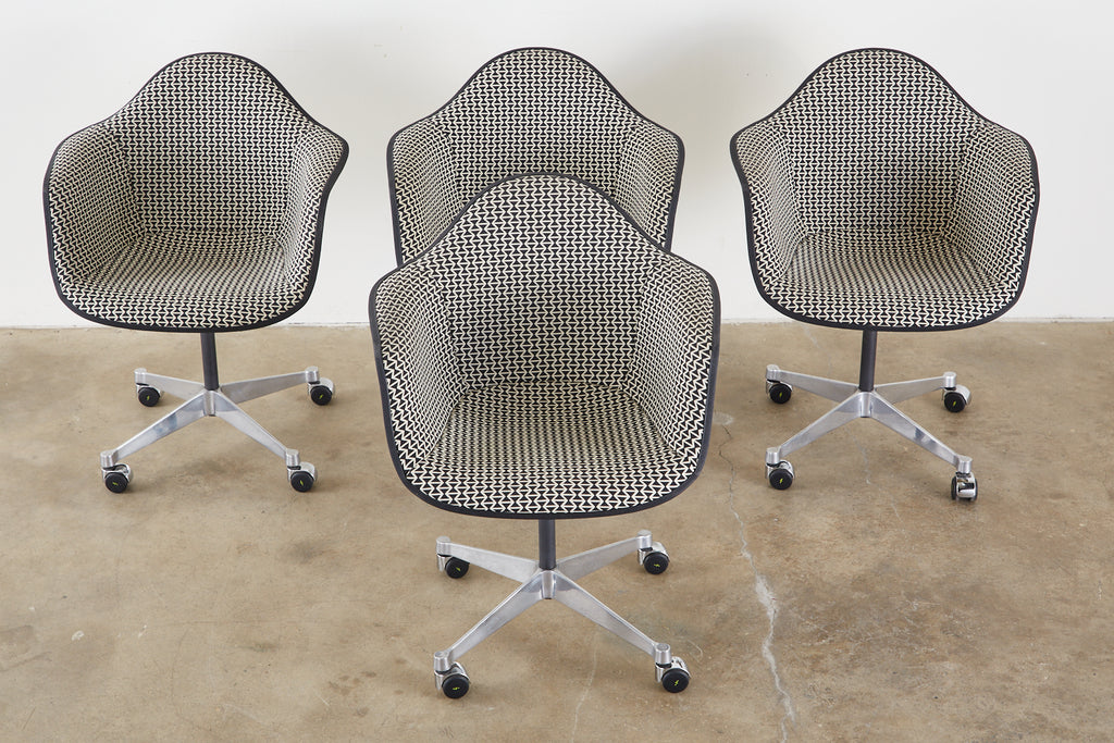 Set of Four Eames for Herman Miller Swivel Shell Chairs