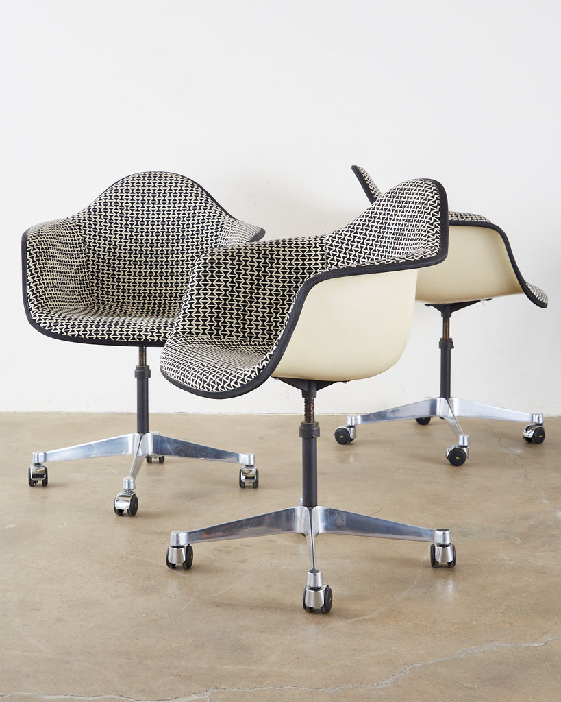Set of Four Eames for Herman Miller Swivel Shell Chairs