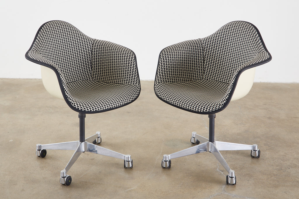 Set of Four Eames for Herman Miller Swivel Shell Chairs