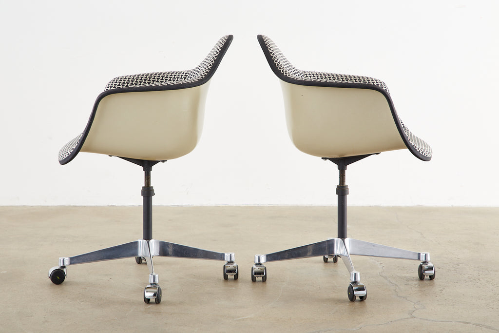 Set of Four Eames for Herman Miller Swivel Shell Chairs