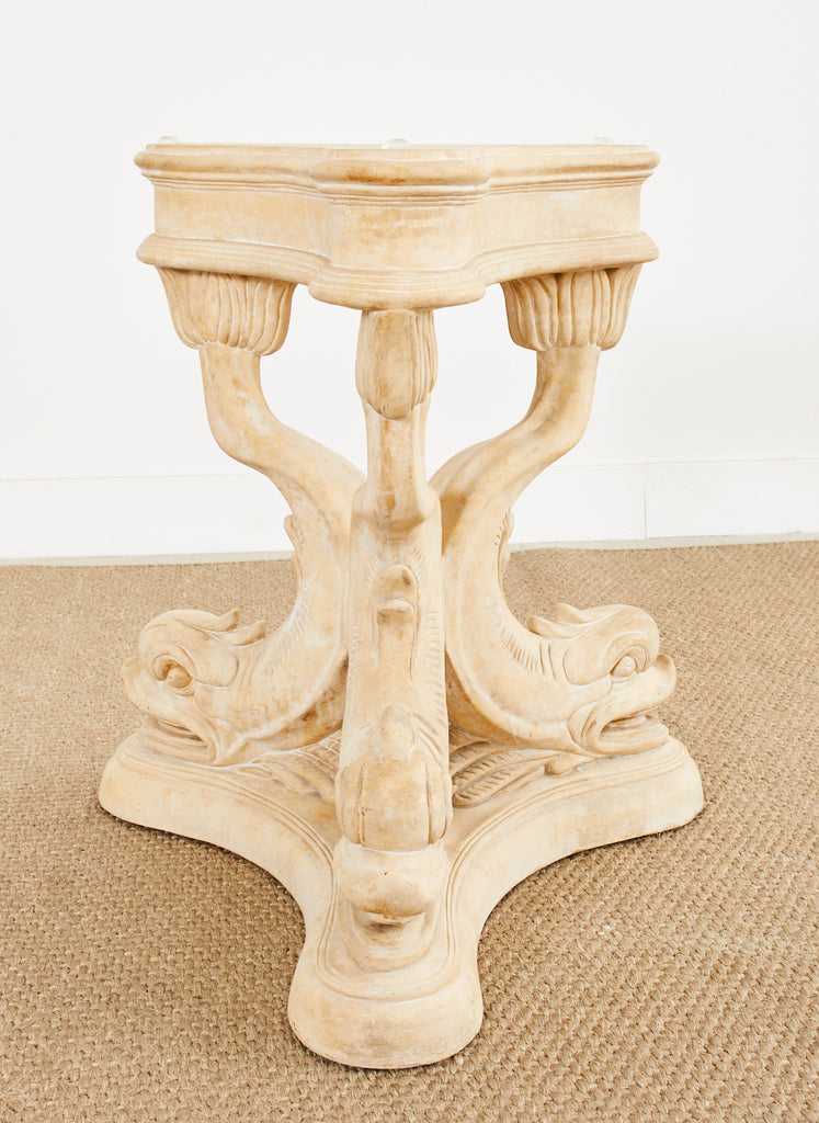 Neoclassical Venetian Grotto Style Dolphin Center Table