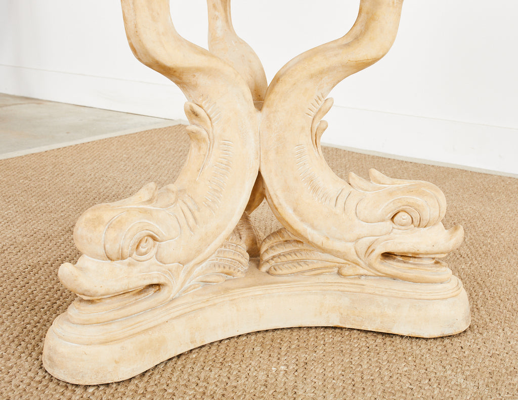 Neoclassical Venetian Grotto Style Dolphin Center Table