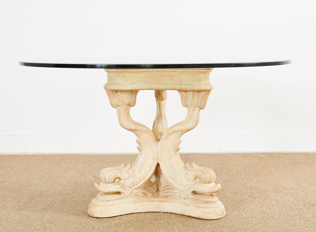 Neoclassical Venetian Grotto Style Dolphin Center Table