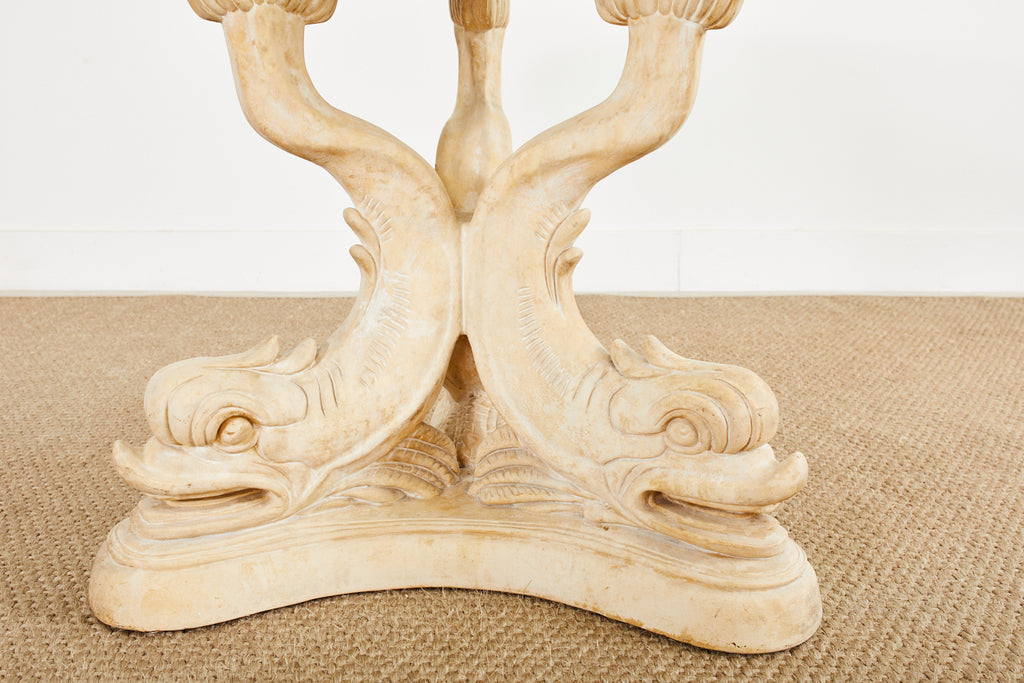 Neoclassical Venetian Grotto Style Dolphin Center Table