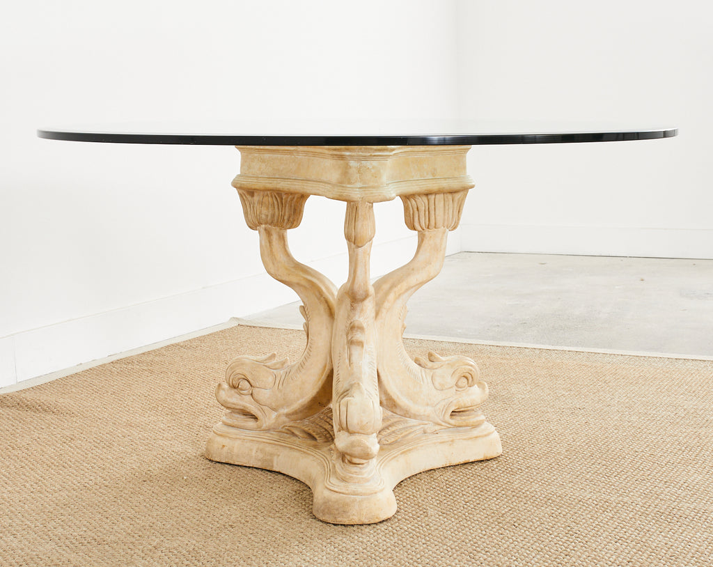 Neoclassical Venetian Grotto Style Dolphin Center Table