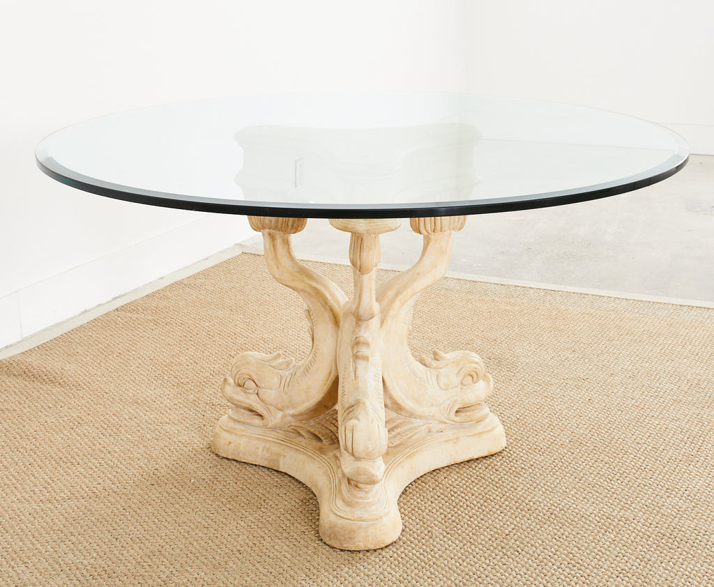 Neoclassical Venetian Grotto Style Dolphin Center Table