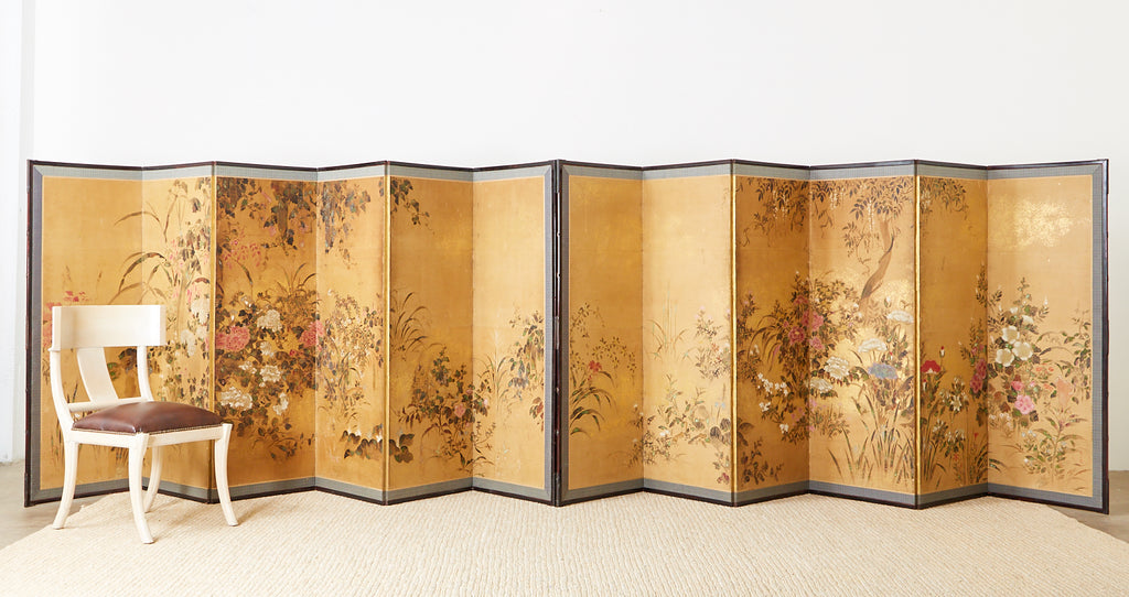Pair of Japanese Edo Rinpa School Screens after Sostesu
