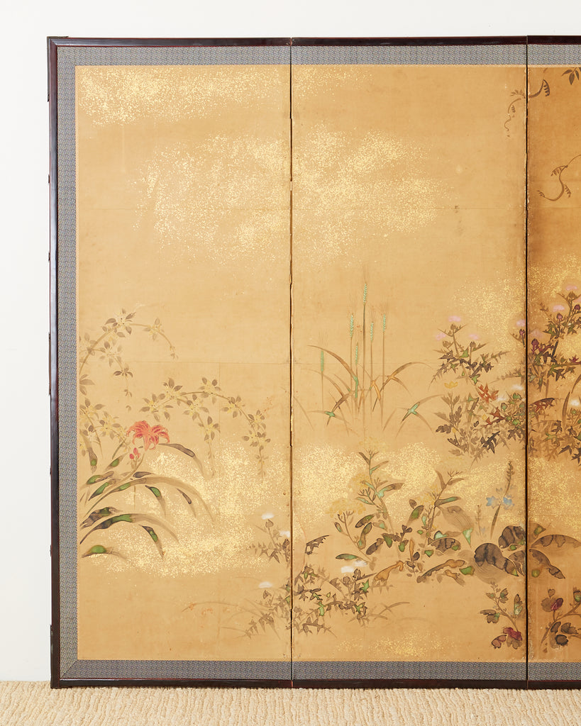 Pair of Japanese Edo Rinpa School Screens after Sostesu
