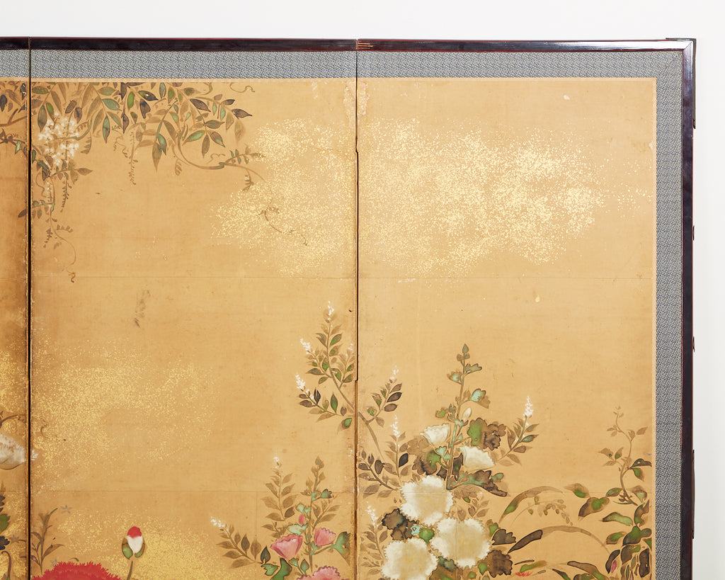Pair of Japanese Edo Rinpa School Screens after Sostesu
