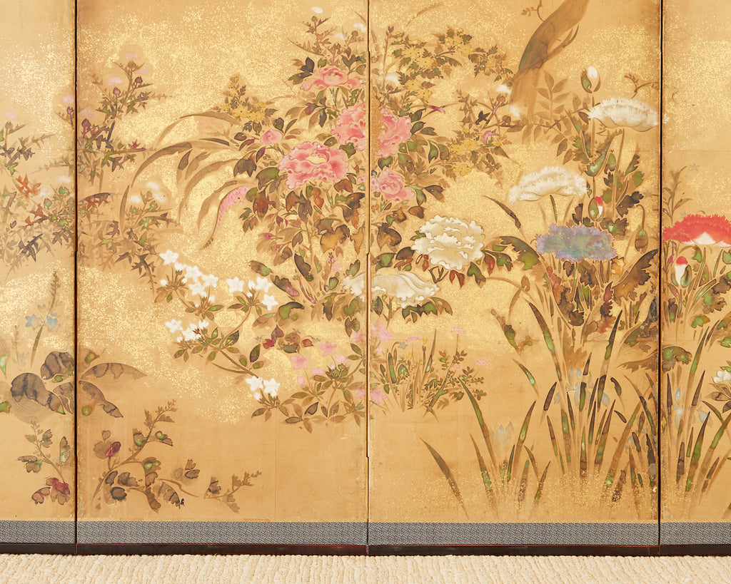 Pair of Japanese Edo Rinpa School Screens after Sostesu