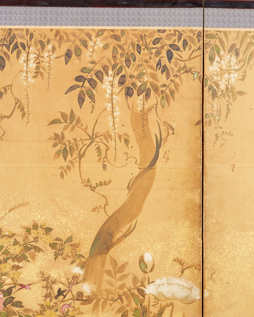 Pair of Japanese Edo Rinpa School Screens after Sostesu