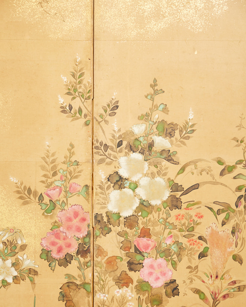 Pair of Japanese Edo Rinpa School Screens after Sostesu