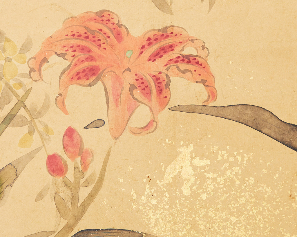 Pair of Japanese Edo Rinpa School Screens after Sostesu