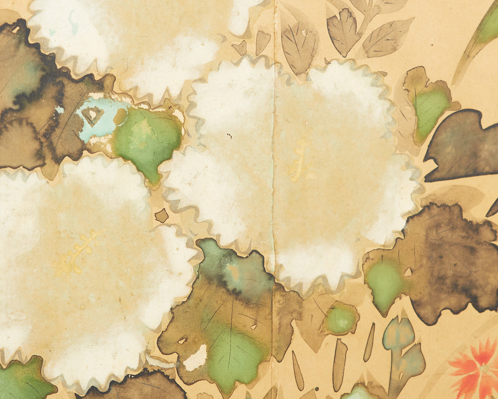 Pair of Japanese Edo Rinpa School Screens after Sostesu