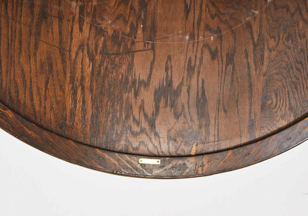 McGuire Organic Modern Round Rattan Oak Dining Table