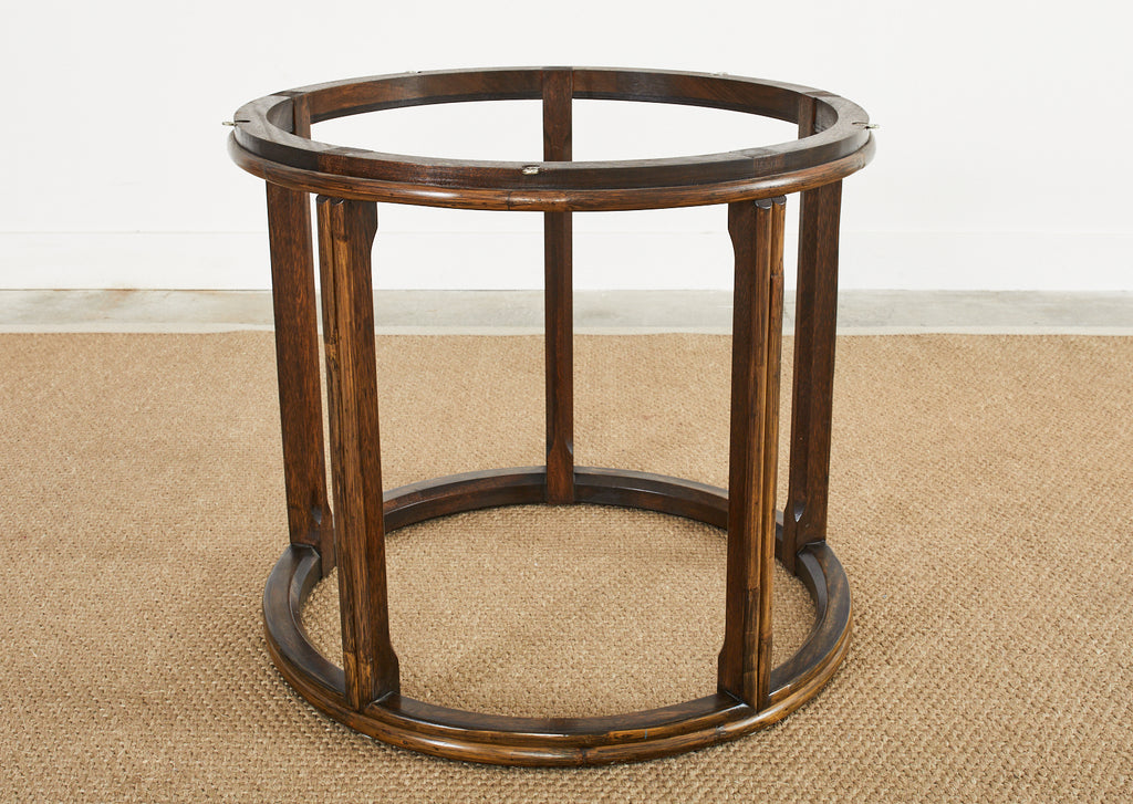 McGuire Organic Modern Round Rattan Oak Dining Table