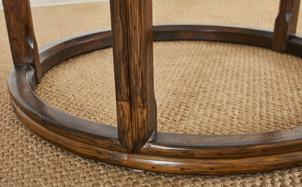 McGuire Organic Modern Round Rattan Oak Dining Table