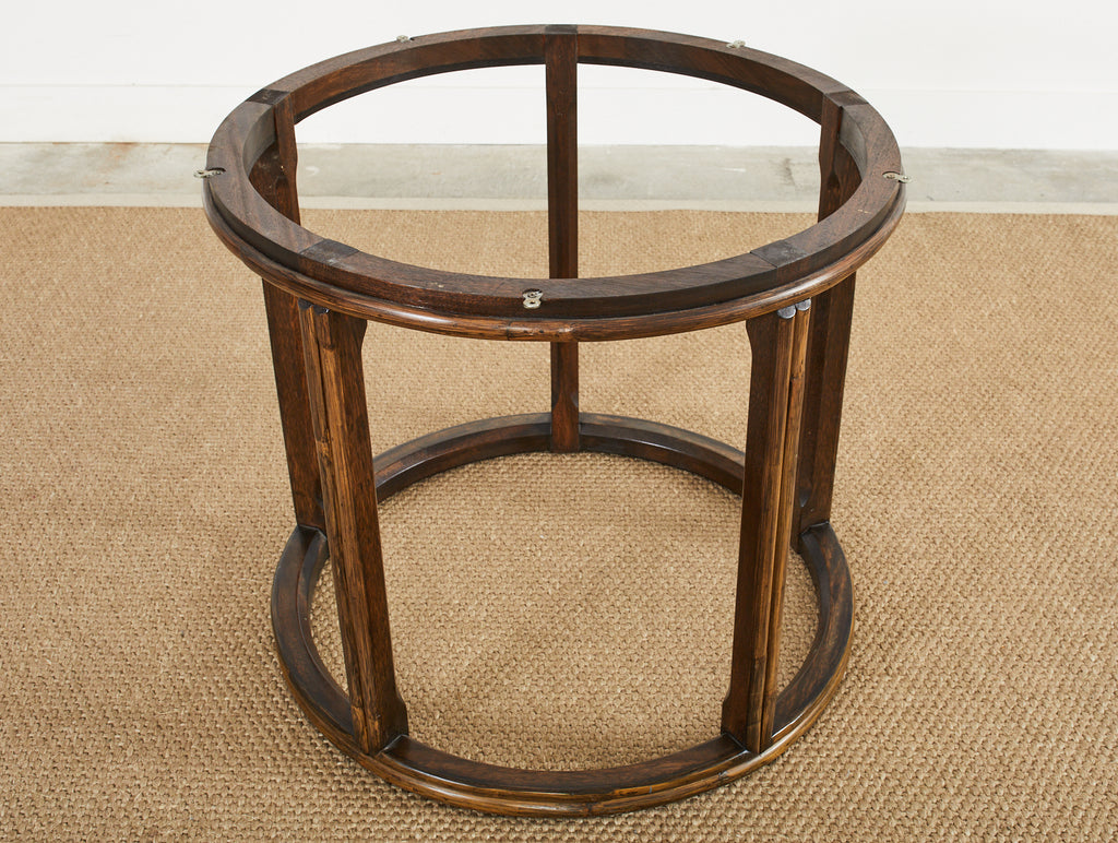 McGuire Organic Modern Round Rattan Oak Dining Table