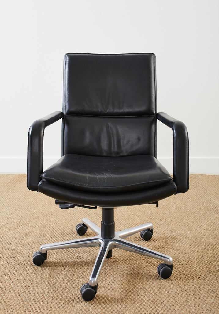 Keilhauer Elite 597 Black Leather Executive Office Armchair