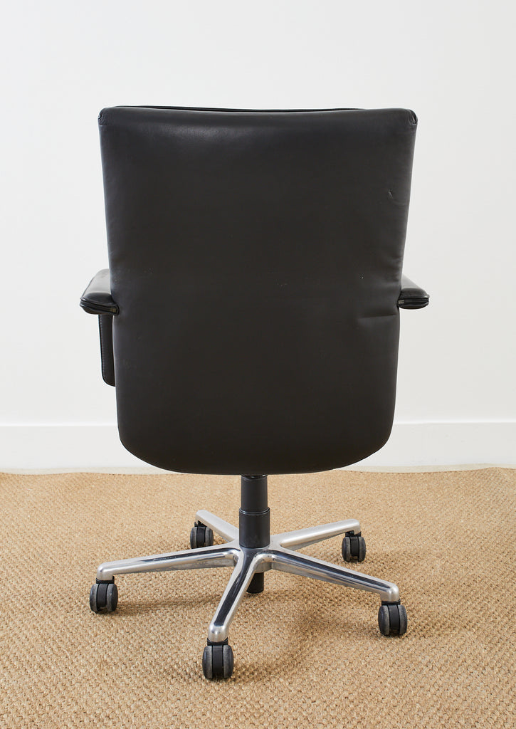 Keilhauer Elite 597 Black Leather Executive Office Armchair