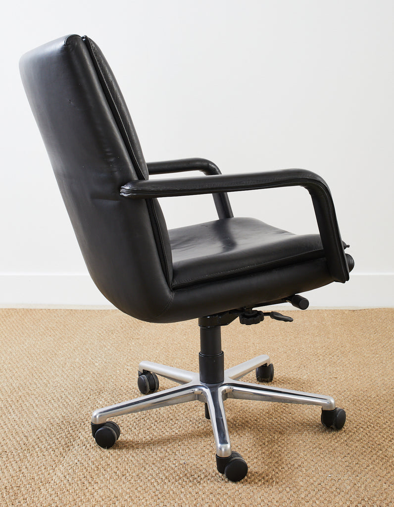 Keilhauer Elite 597 Black Leather Executive Office Armchair