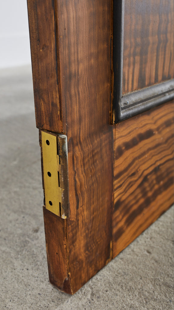 Pair of Art Nouveau Embossed Painted Leather Panel Screens