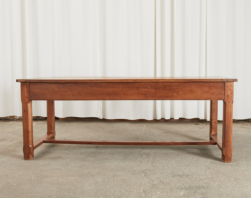 Country French Provincial Fruitwood Farmhouse Trestle Table