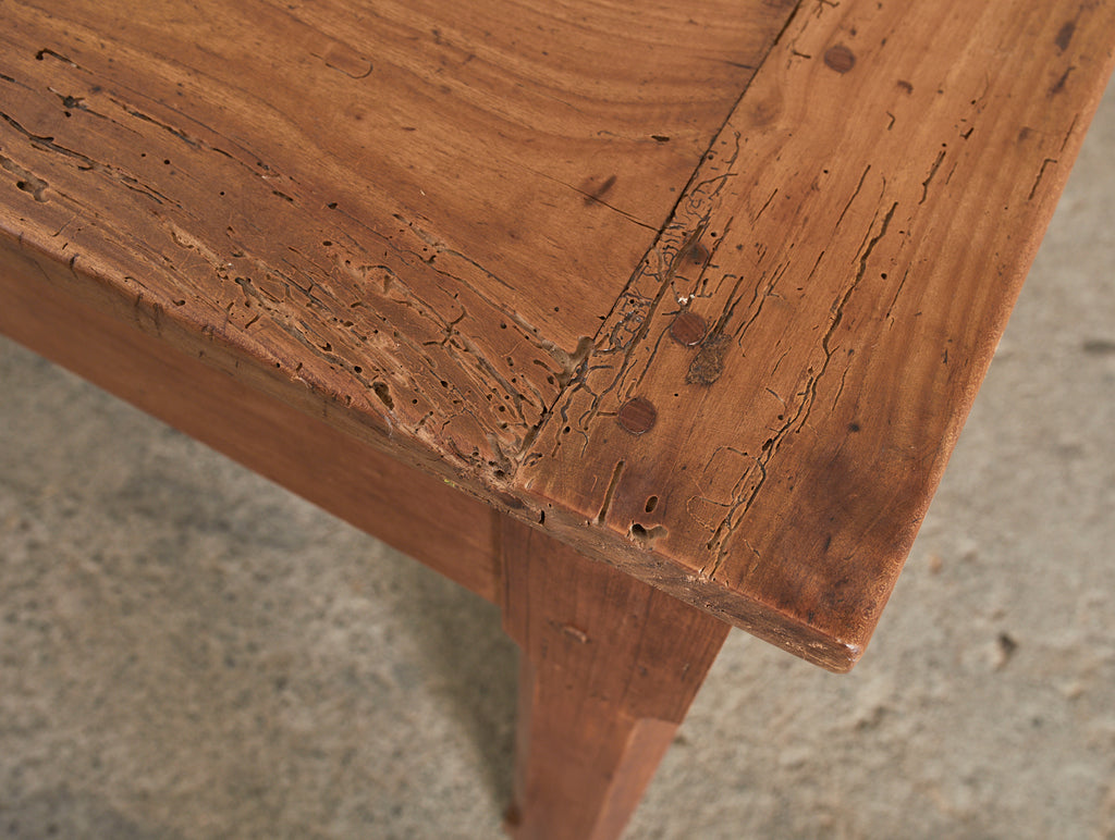 Country French Provincial Fruitwood Farmhouse Trestle Table