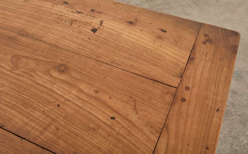 Country French Provincial Fruitwood Farmhouse Trestle Table