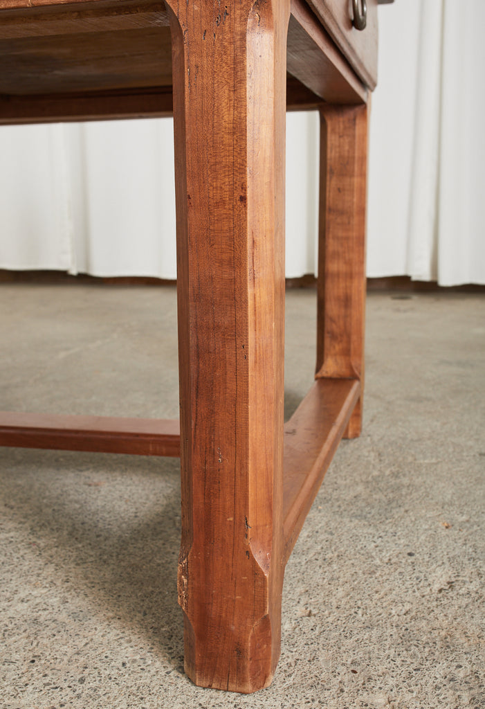 Country French Provincial Fruitwood Farmhouse Trestle Table