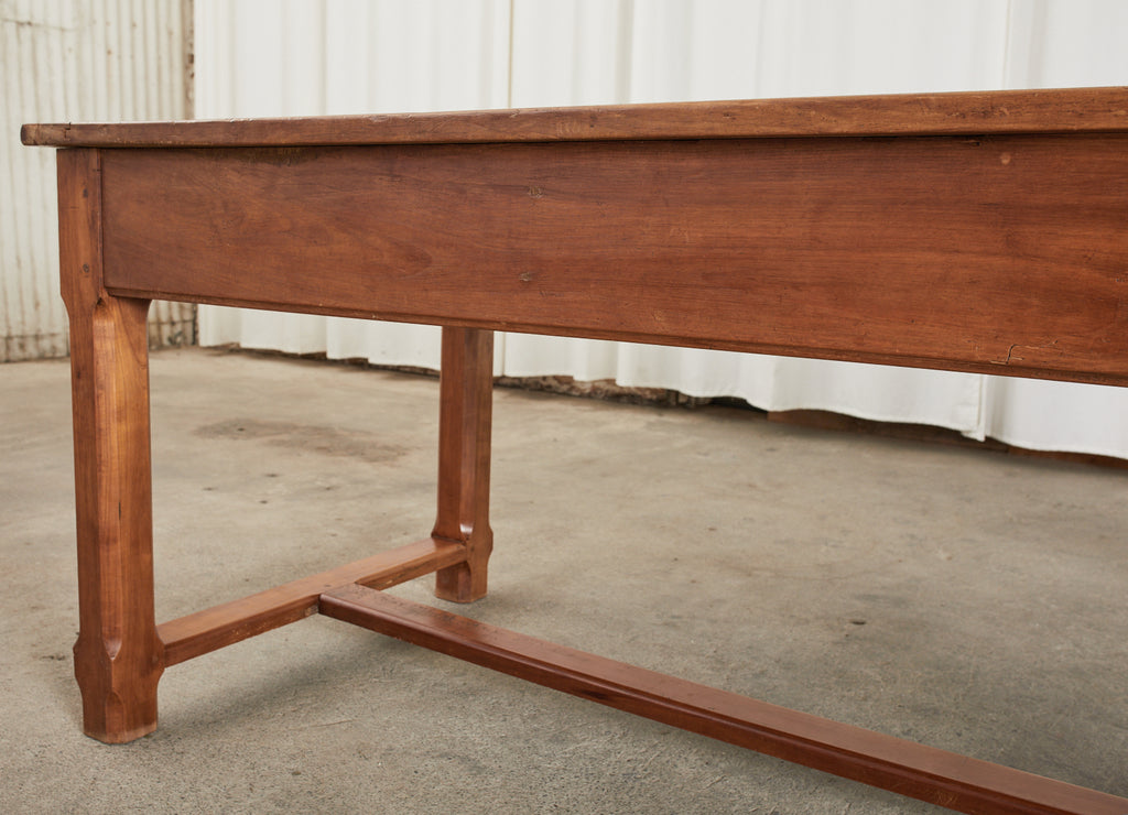 Country French Provincial Fruitwood Farmhouse Trestle Table