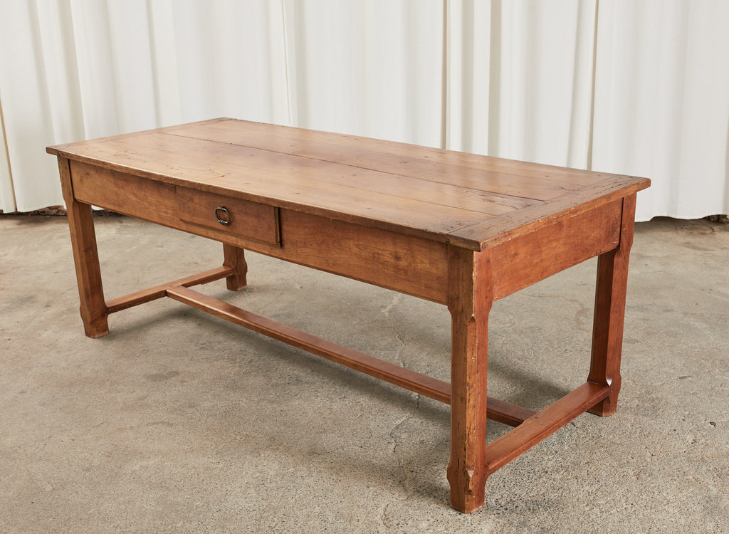 Country French Provincial Fruitwood Farmhouse Trestle Table