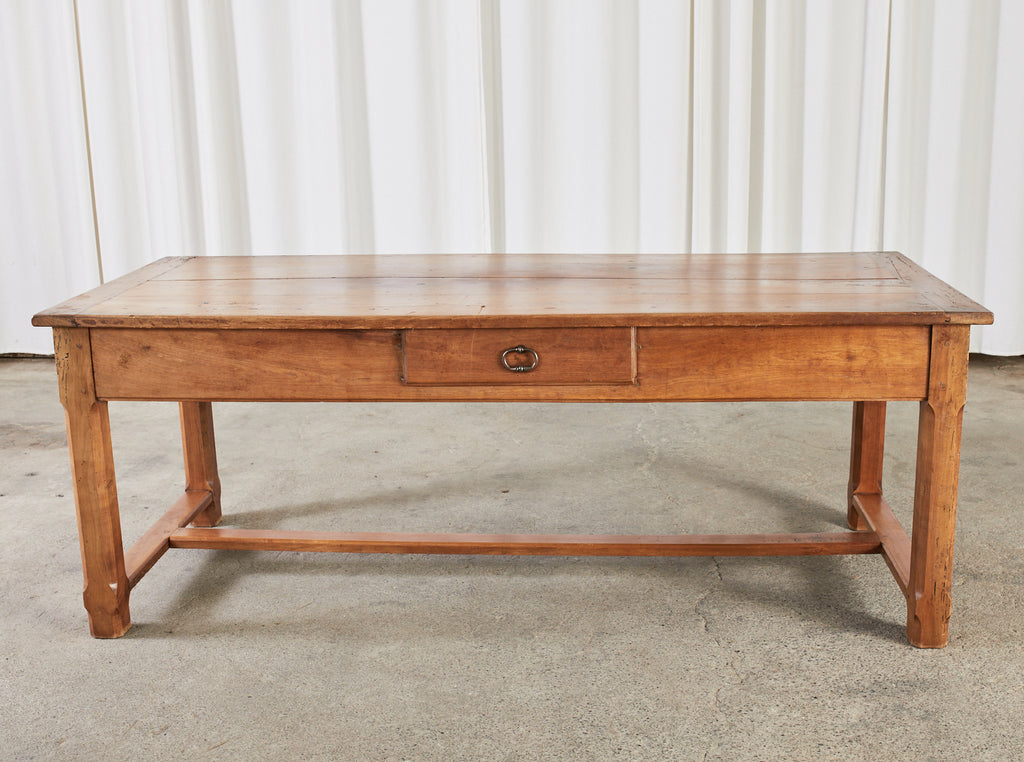 Country French Provincial Fruitwood Farmhouse Trestle Table