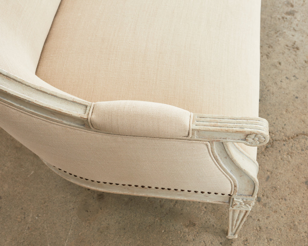 Neoclassical Swedish Gustavian Style Lacquered Cabriole Sofa Settee