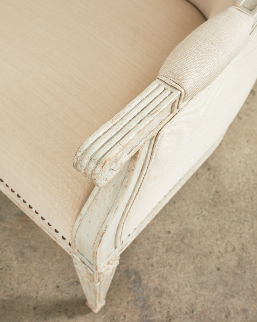 Neoclassical Swedish Gustavian Style Lacquered Cabriole Sofa Settee