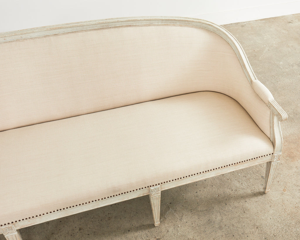 Neoclassical Swedish Gustavian Style Lacquered Cabriole Sofa Settee