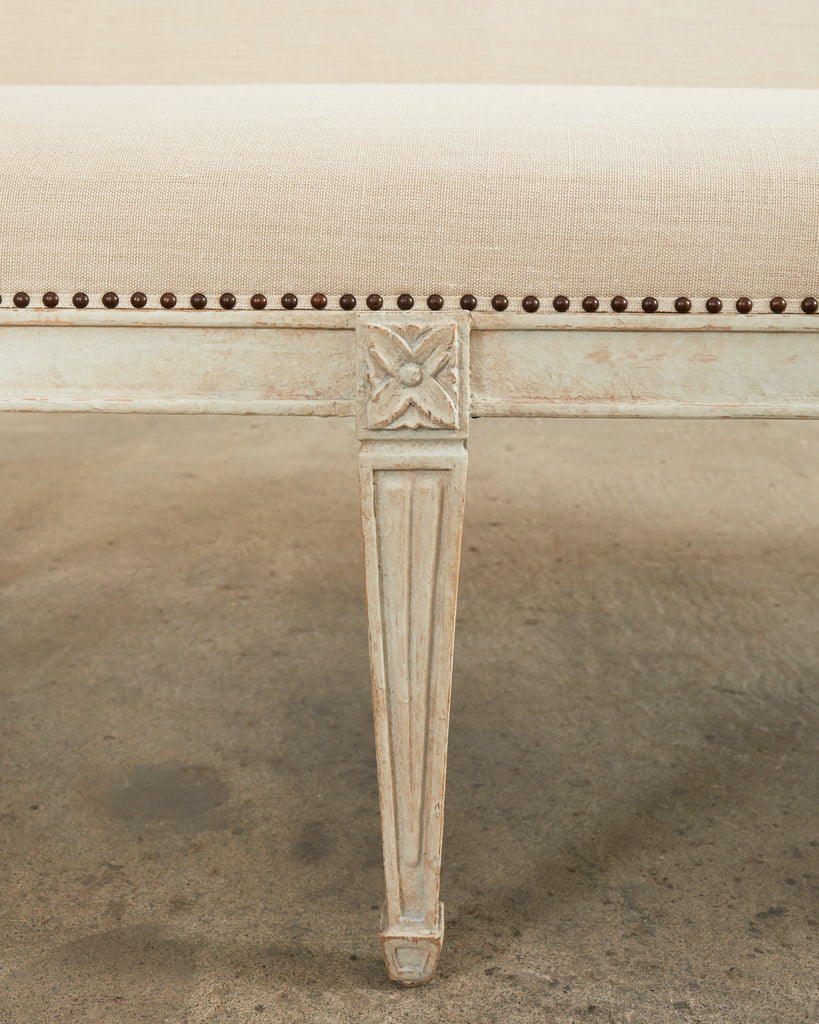 Neoclassical Swedish Gustavian Style Lacquered Cabriole Sofa Settee