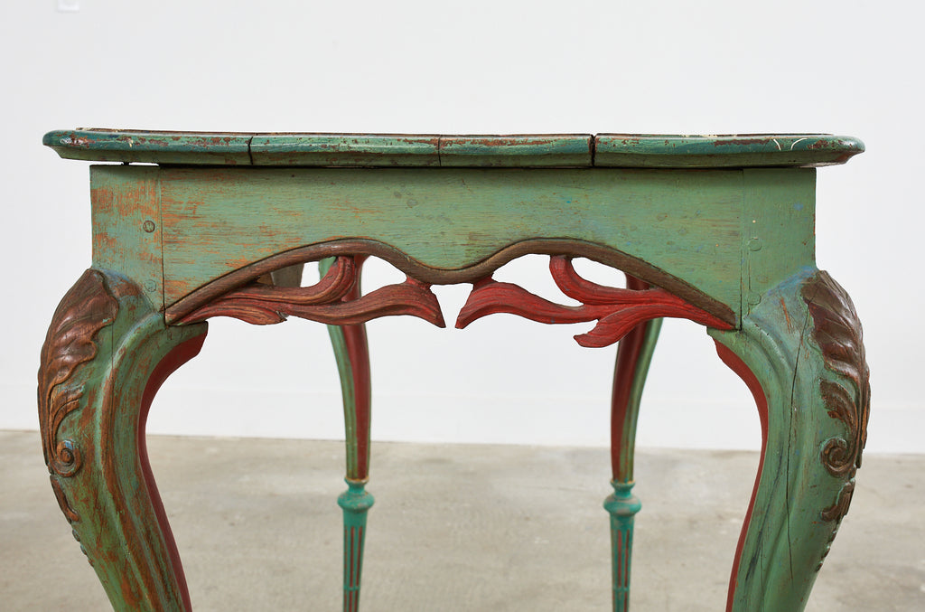 Louis XV Painted Entry Foyer Console Table by Ira Yeager