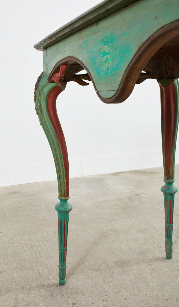 Louis XV Painted Entry Foyer Console Table by Ira Yeager