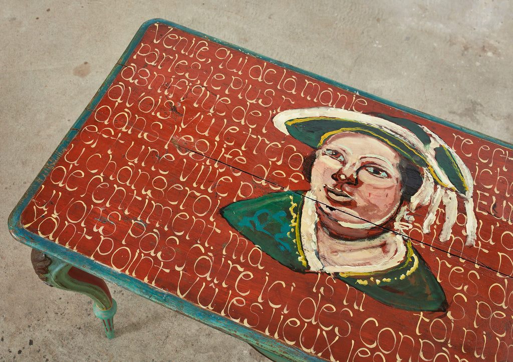 Louis XV Painted Entry Foyer Console Table by Ira Yeager