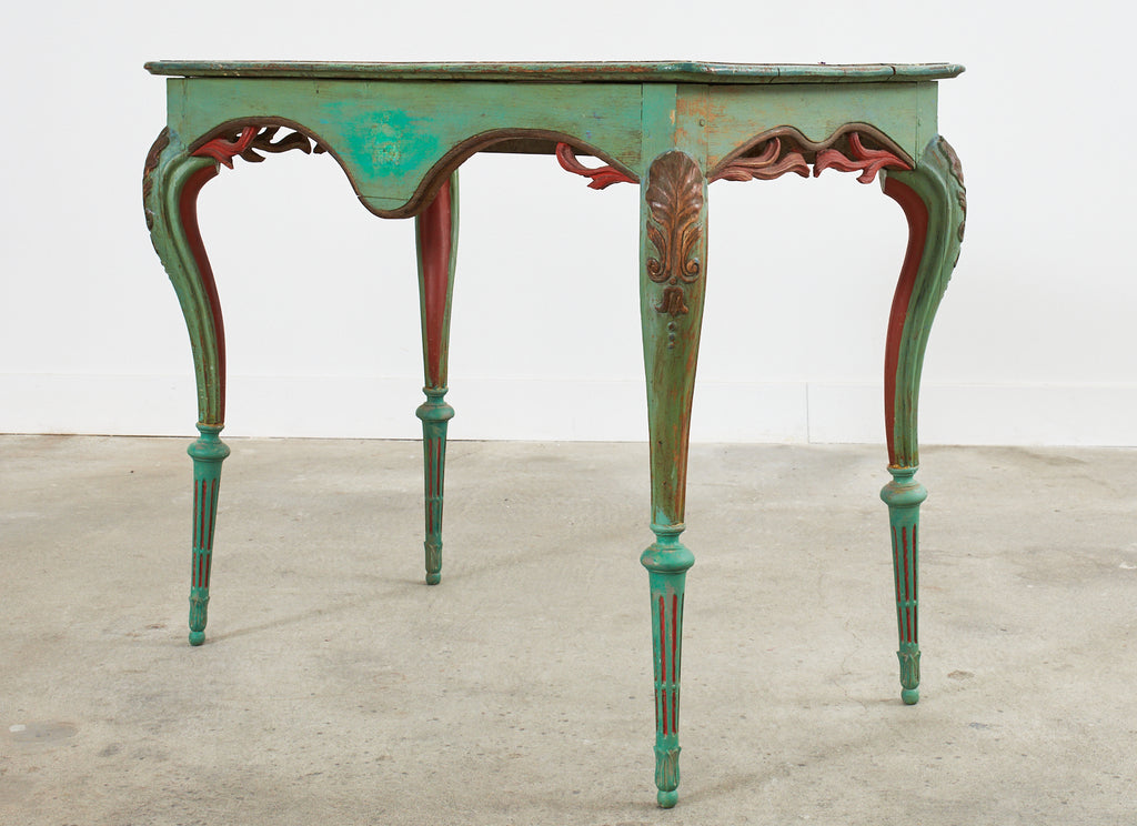 Louis XV Painted Entry Foyer Console Table by Ira Yeager